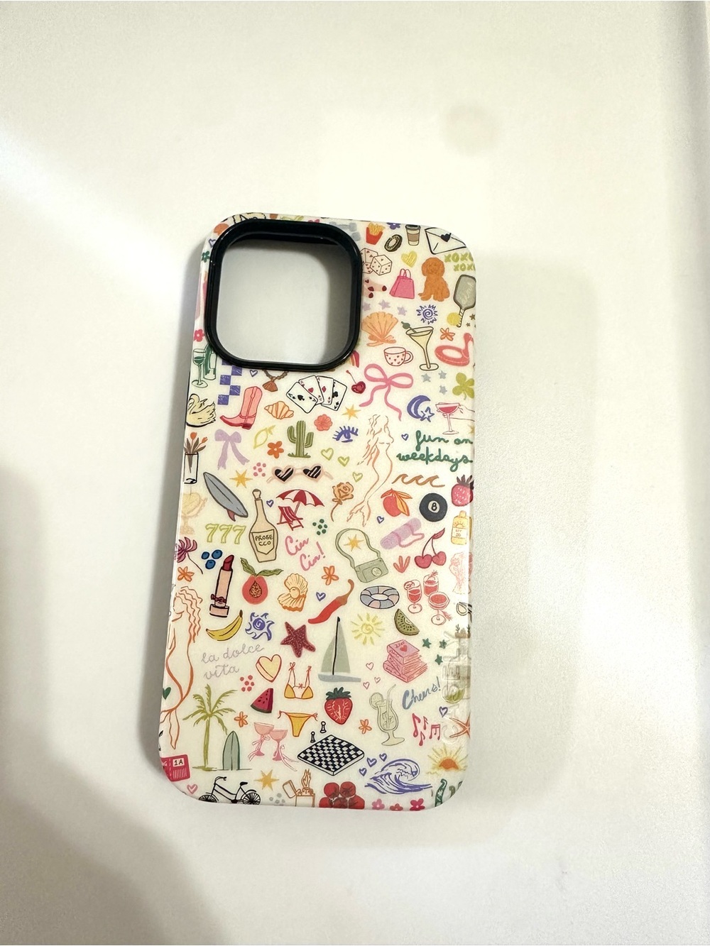 Casley Decorative White Multi-Icon Phone Case